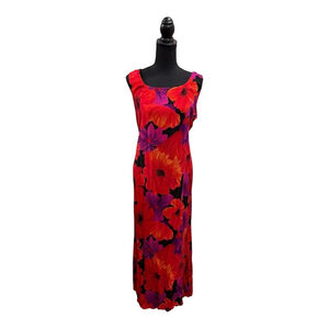 Style Studio Dress Womens 2XL Floral Maxi Sleeveless Summer Tie Waist Boho